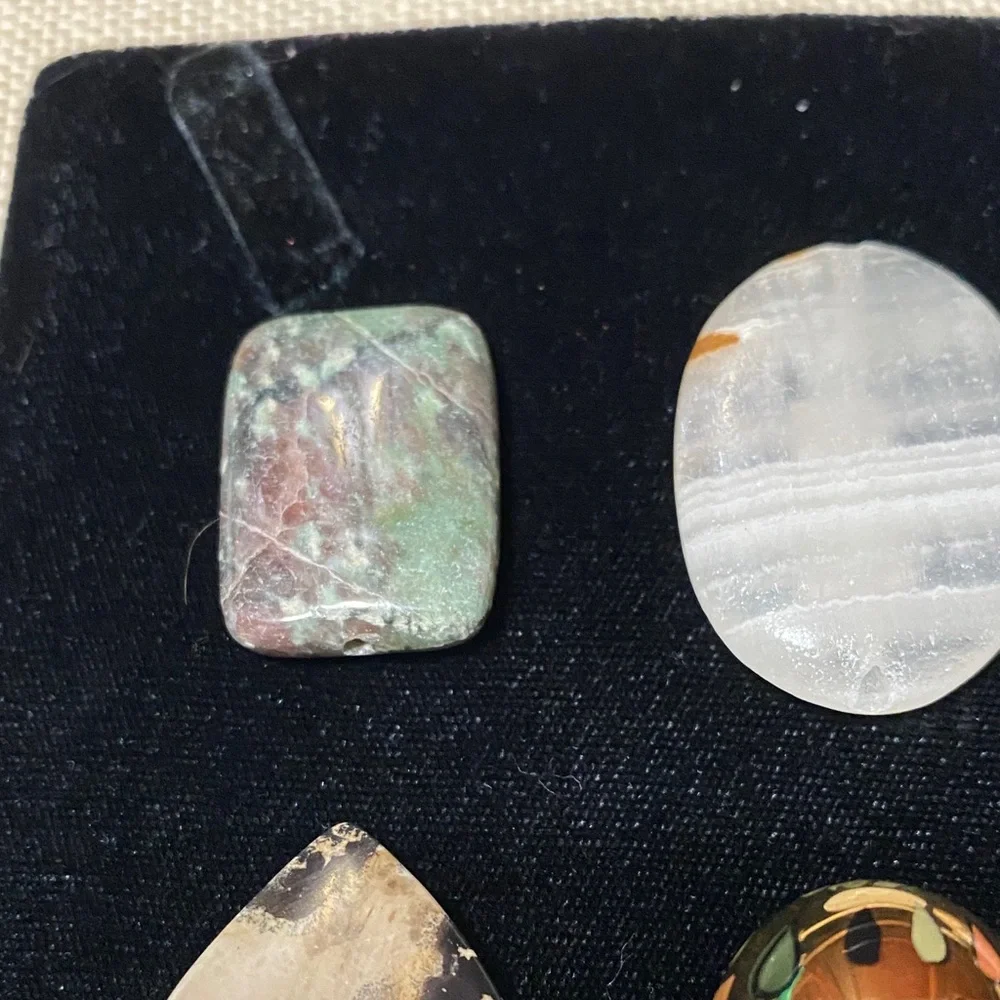 Nine Assorted natural Gemstone pendants for jewelry makers